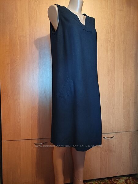 Льняное платье с карманами, лен, из льна Пог-50 см