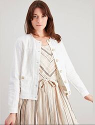 Классный льняной пиджак жакет пог-46 см