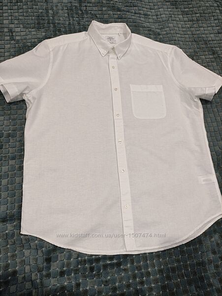 Мужская льняная рубашка лен и хлопок пог-65 см
