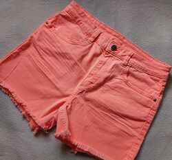 Новые джинсовые шорты шортики оранжевые неоновые H&M размер XS