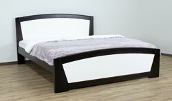 Двоспальне ліжко Женева з масиву бука з фігурним узголів&acuteям