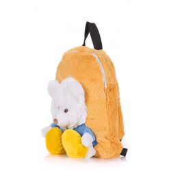 Детский меховой рюкзак с игрушкой мишкой