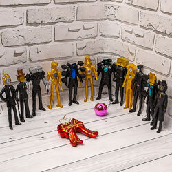 Фигурки Скибиди Туалет, Агент Колонка, Агент Камера, ТВ Мен