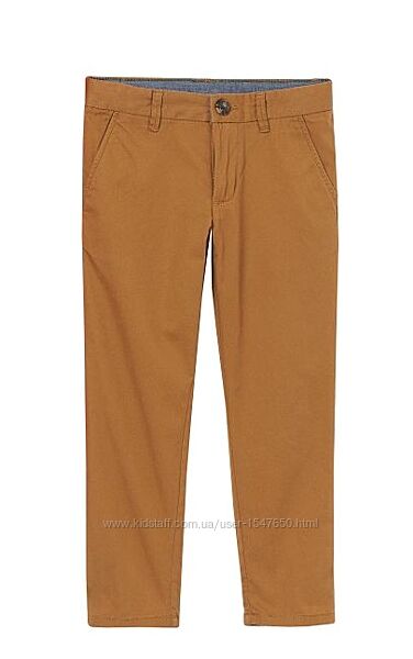 Стильные штаны, коричневые брюки чинос на мальчика 110, 116, 122 р. h&m