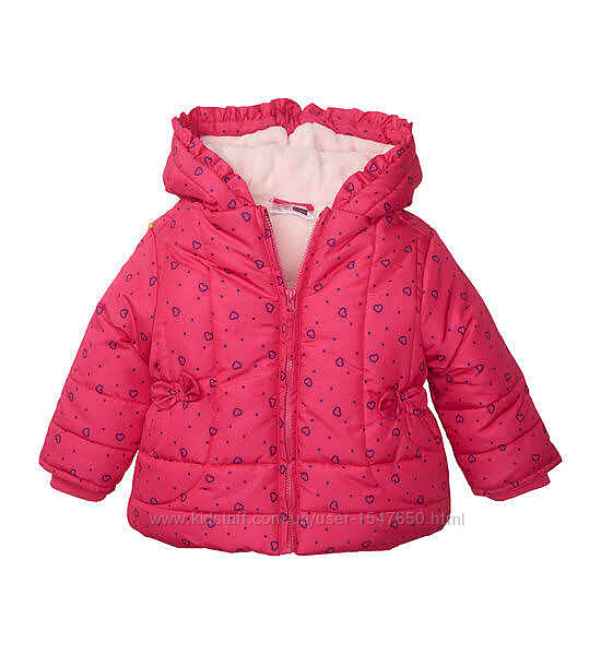 Теплая розовая куртка в сердечки на девочек р. 80, Ergee