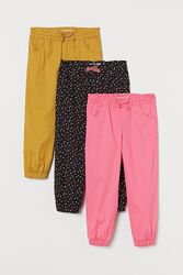 Легкие хлопковые штаны джоггеры на девочек 104, 110 р. H&M