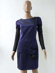 Фіолетове плаття із прозорими рукавами 42-48 розміри 36-42 євророзміри