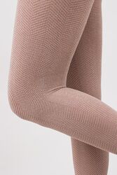 Колготки теплі бавовняні жіночі з малюнком колготи трикотажні бежеві