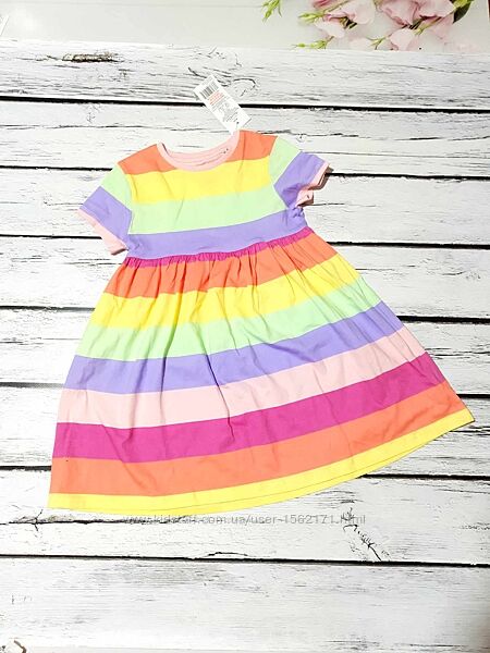Дитяча бавовняна сукня на літо з коротким рукавом плаття дитяче