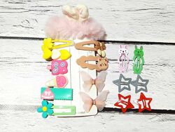 Набір дитячих аксесуарів для волосся резинки різні заколки для дівчинки