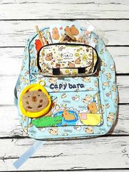 Шкільний рюкзак з капібарою для хлопчика дівчинки пенал з наповненням