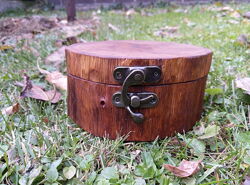 Скринька шкатулка, органайзер деревянний круглий