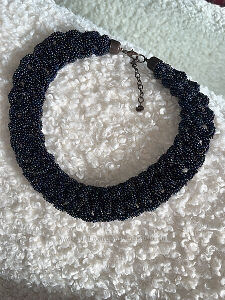 Плетене намисто кольє з італійського бісеру