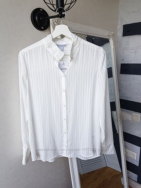 NEXT Белая рубашка плотный фактурный шифон