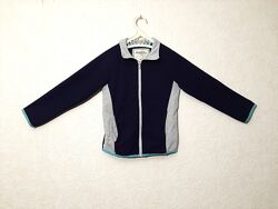 Тёплая толстовка на молнии кофта-куртка спортивная флис синяя-серая 8-9лет