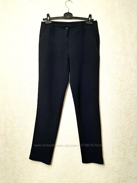 Класичні штани темно-сині злегка звужені донизу жіночі р48