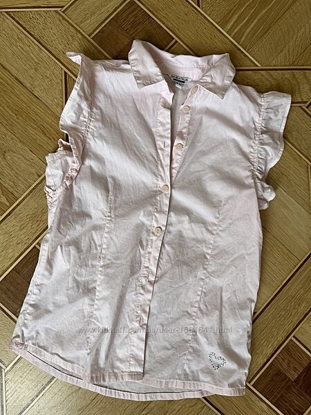 Розовая блузка без рукавов для девочки piazza italia 9-10 лет блуза пудра