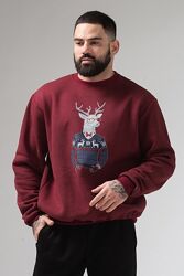 Чоловічий новорічний світшот кофта з оленями