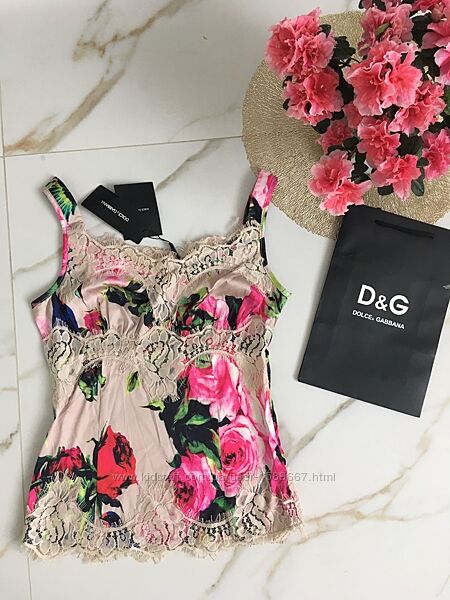 Шовковий топ Dolce&Gabbana в квіти в наявності