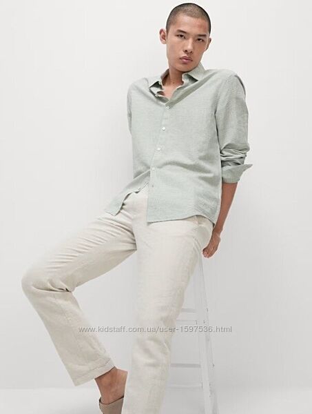 Рубашка Marks & Spencer лён XL