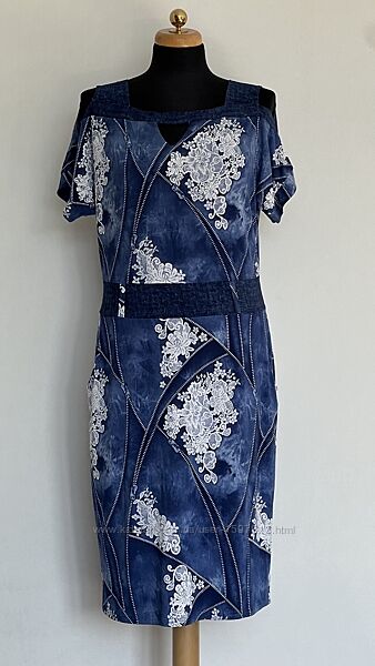 Сукня синя з білим візерунком Original Margo 160622