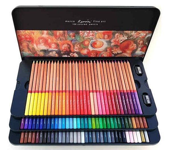 Олівці кольорові 100 кольорів Marco Fine Art металева коробка