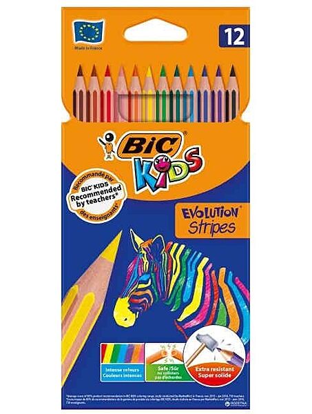 Олівці кольорові BIC Evolution Stripes 12 кольорів