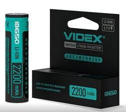 Акумулятор VIDEX Li-Ion 18650-PЗАХИСТ 2200mAh V-292991