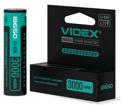 Акумулятор VIDEX Li-Ion 18650-PЗАХИСТ 3000mAh V-003137/295275