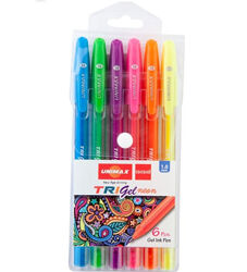 Набір гелевих ручок Unimax Trigel Neon асорти кольорів Неон 1 мм 6 шт
