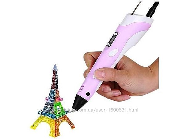 3D ручка Рожева з LCD дисплеєм Pen 3D-2 Підставка