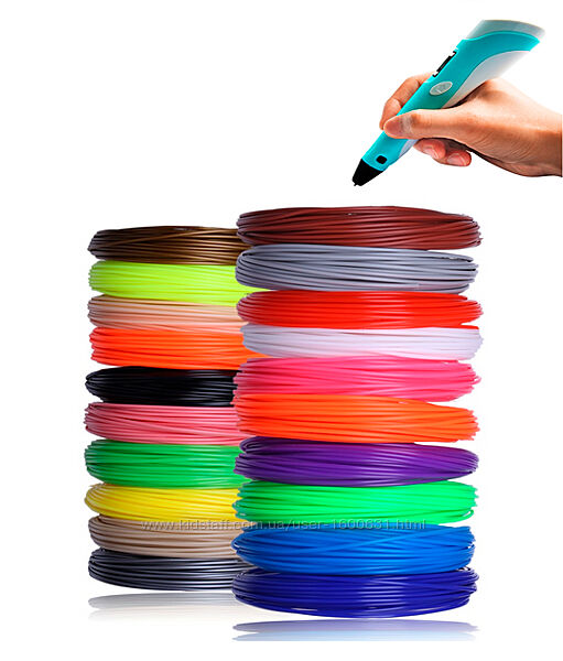 Набір PLA пластику 17 кольорів для 3D-ручки по 5 метрів кожен