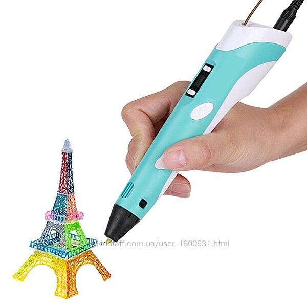 3D ручка Бірюзова з LCD дисплеїв 3D Pen-2  Подставка