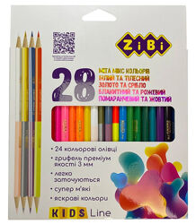 Олівці кольорові ZiBi тригранні 28 кольорів