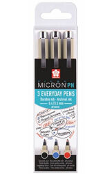 Набір ручок Pigma Micron PN Office Чорний, синій, червоний лінія 0.4-0.5мм Sakura у блістері 3шт
