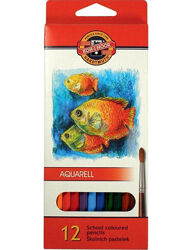 Олівці кольорові акварельні Koh-i-Noor Mondeluz Рибки 12 кольорів 2,8мм