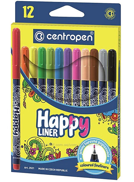 Набір лайнерів Centropen Happy Liners 0.3 мм 12 кольорів