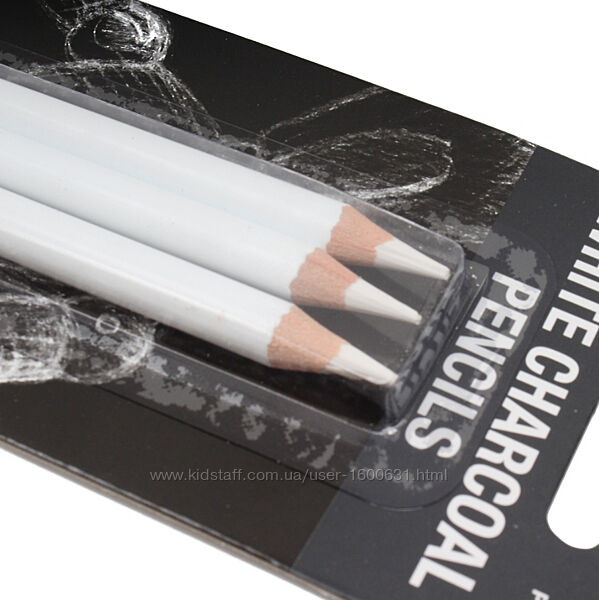 Білі пастельні олівці 3 штуки WORISON