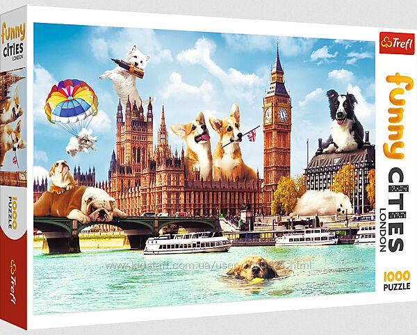 Пазл Веселі міста - Собачки у Лондоні 1000 елементів Trefl