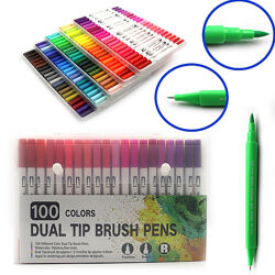 Набір двосторонный лінер / пензлик Josef Otten 100 кольорів Riancy Dual Tip Brush Pens