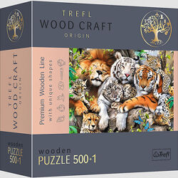 Пазли фігурні з дерева Дикі коти в джунглях 500  1 елементів Trefl