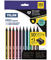 Олівці кольорові 24 кольори з точилкою Milan Ergo