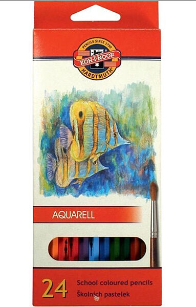 Олівці кольорові акварельні 24 кольори художні Mondeluz Koh-i-Noor