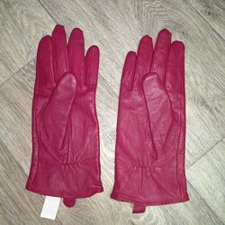 Перчатки кожаные женские M- L размер утеплённые кожа лайка