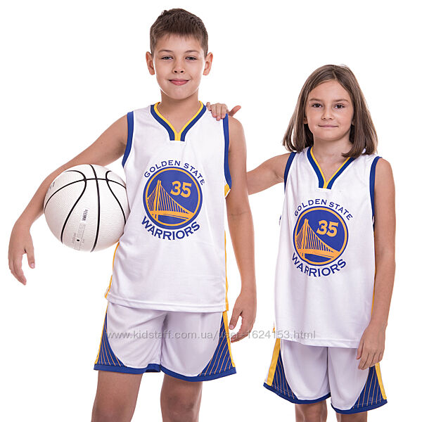 Баскетбольная форма детская клуб NBA Голден стейт Durant  35 рост 140 см