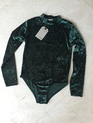 Боді велюрове з блискітками Zara