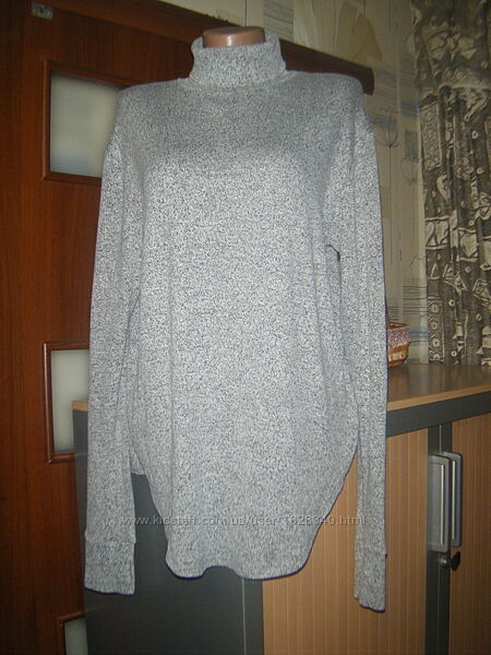 Шикарный лонгслив меланжевая нить с высоким горлом, размер L - 16 - 50