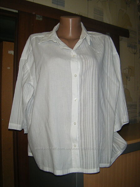 Котоновая легкая рубашка MANGO, рукав 3/4, размер М-14-48