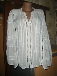 Нарядная рубашка с кружевом, этностиль, размер L - 16 - 50