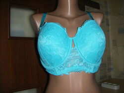 Бирюзовый бюстгальтер-балконет 36Е